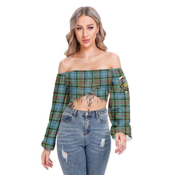 Paisley District Tartan Crest Cropped Tube Top Long Sleeve