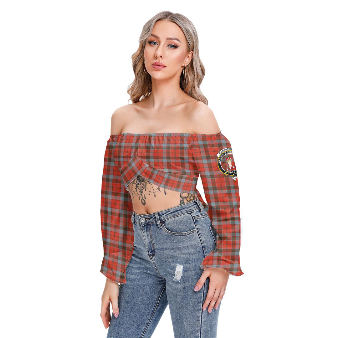 Robertson Weathered Tartan Crest Cropped Tube Top Long Sleeve