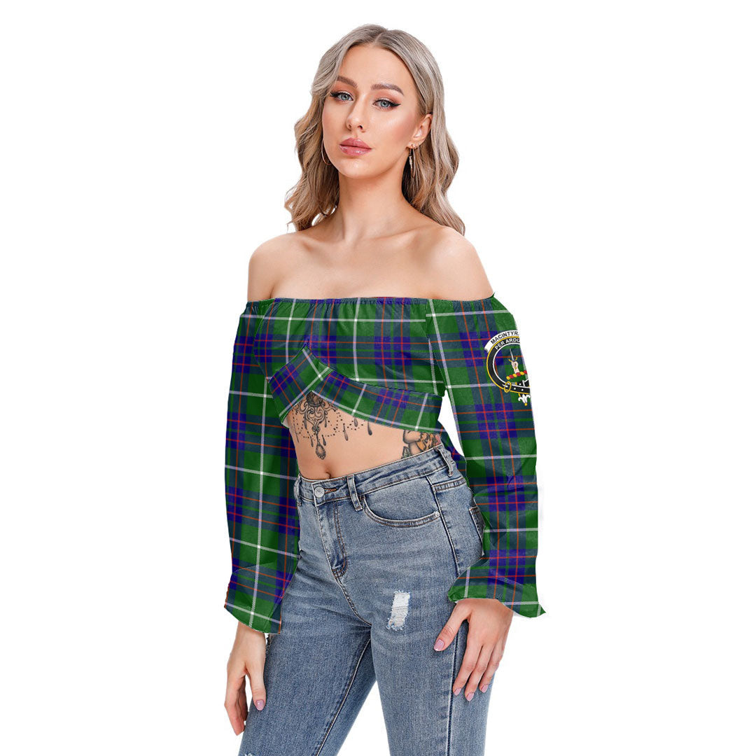 MacIntyre Hunting Modern Tartan Crest Cropped Tube Top Long Sleeve