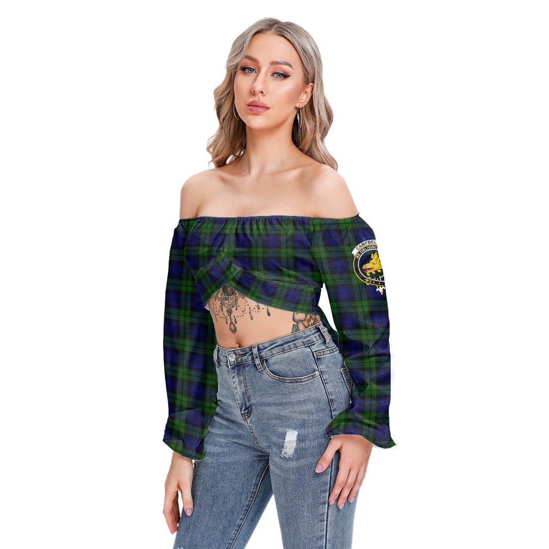 Campbell Modern Tartan Crest Cropped Tube Top Long Sleeve