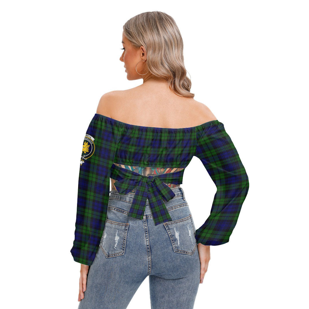 Campbell Modern Tartan Crest Cropped Tube Top Long Sleeve