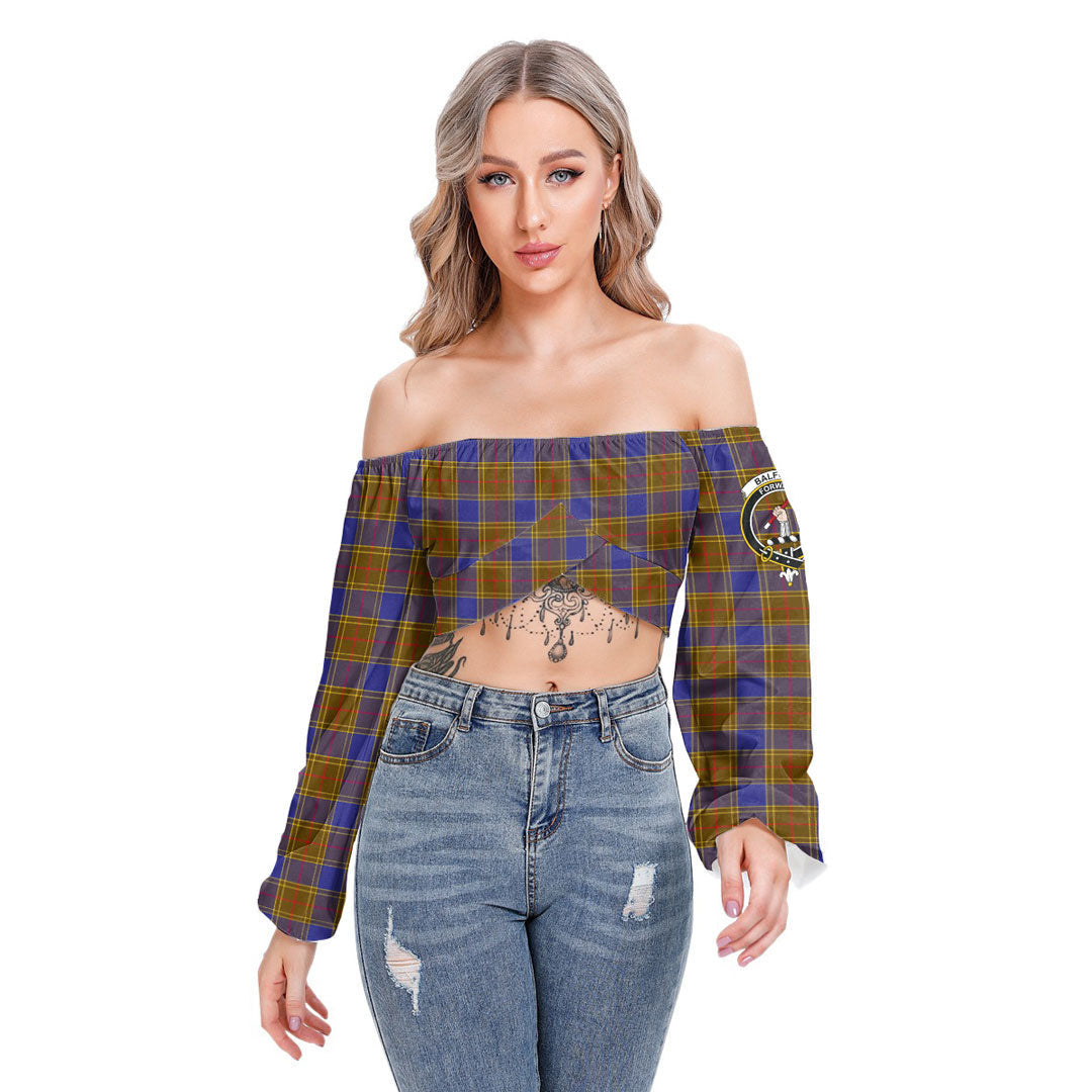 Balfour Modern Tartan Crest Cropped Tube Top Long Sleeve