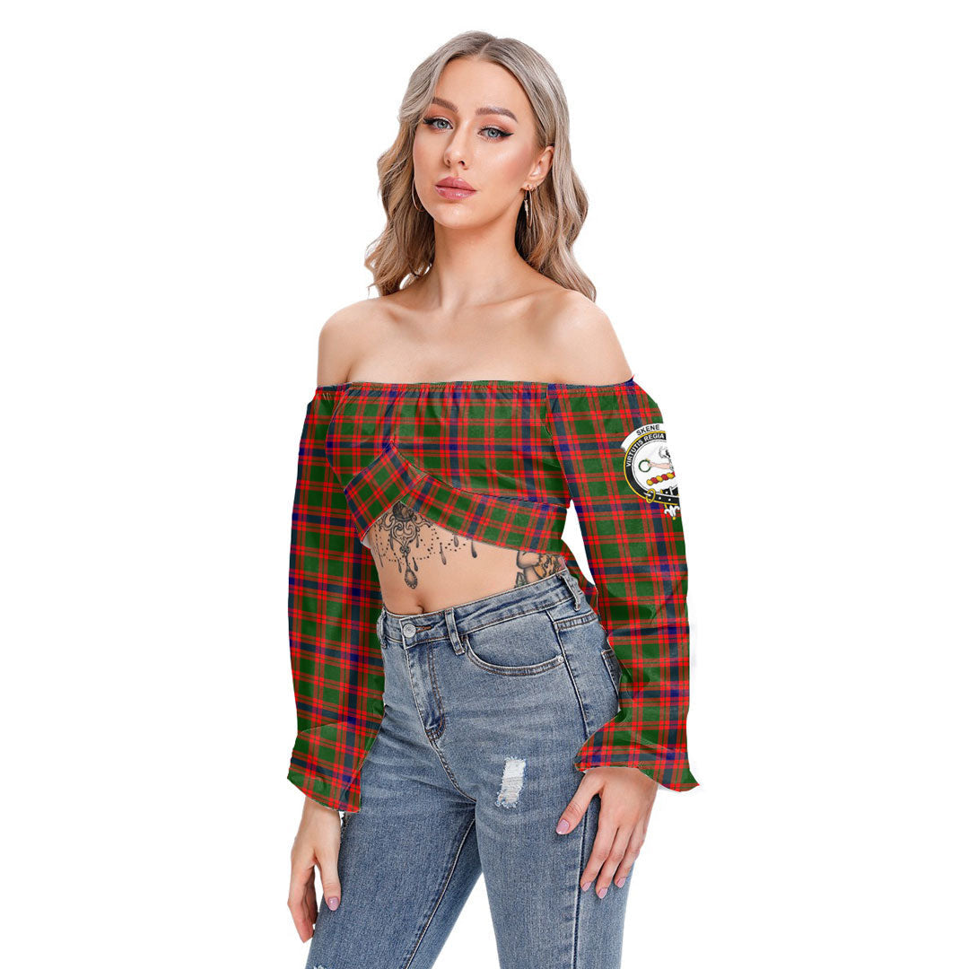 Skene Modern Tartan Crest Cropped Tube Top Long Sleeve