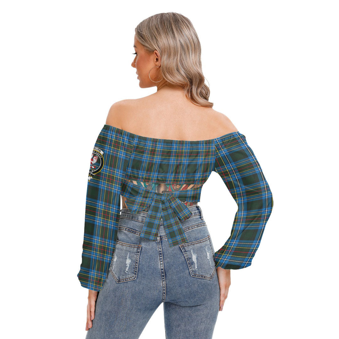 Cockburn Modern Tartan Crest Cropped Tube Top Long Sleeve