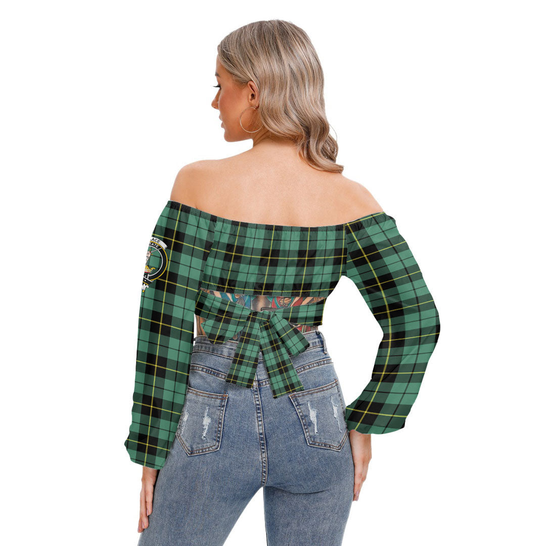 Wallace Hunting Ancient Tartan Crest Cropped Tube Top Long Sleeve