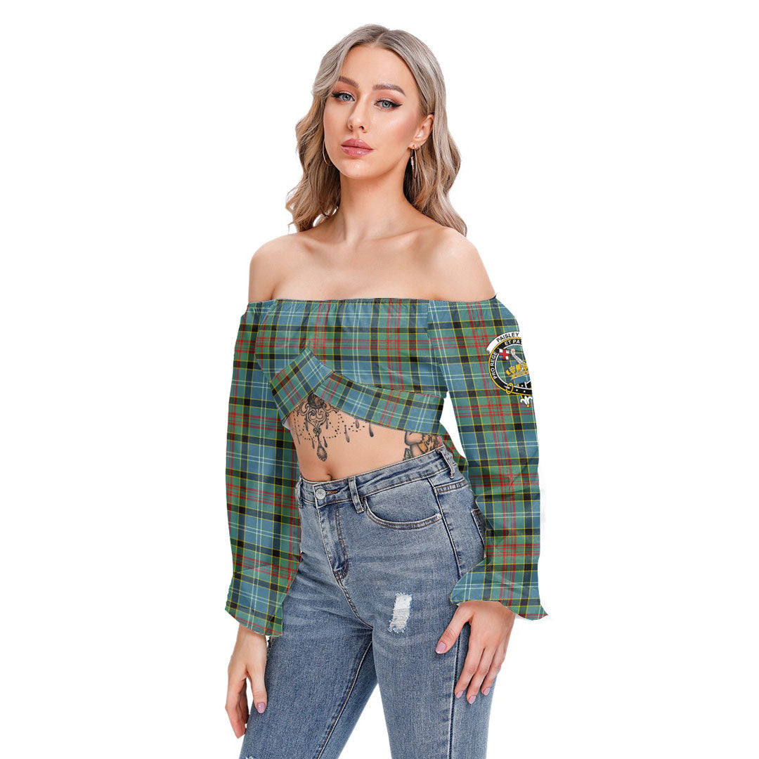 Paisley District Tartan Crest Cropped Tube Top Long Sleeve