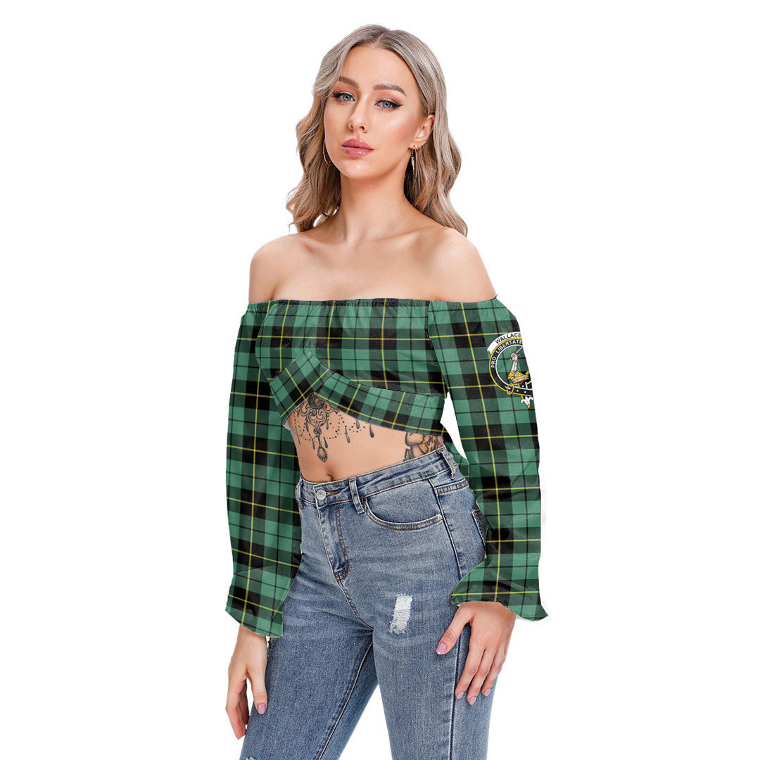 Wallace Hunting Ancient Tartan Crest Cropped Tube Top Long Sleeve