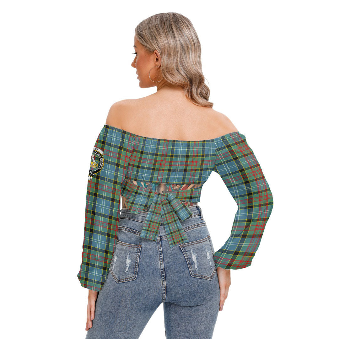 Paisley District Tartan Crest Cropped Tube Top Long Sleeve