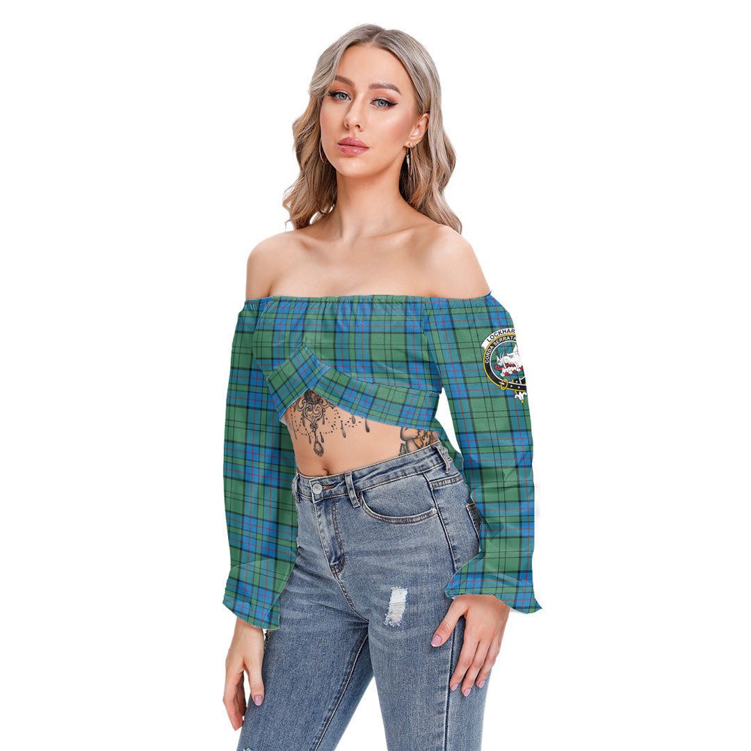 Lockhart Modern Tartan Crest Cropped Tube Top Long Sleeve