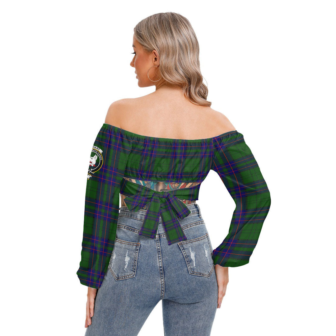 Lockhart Modern Tartan Crest Cropped Tube Top Long Sleeve