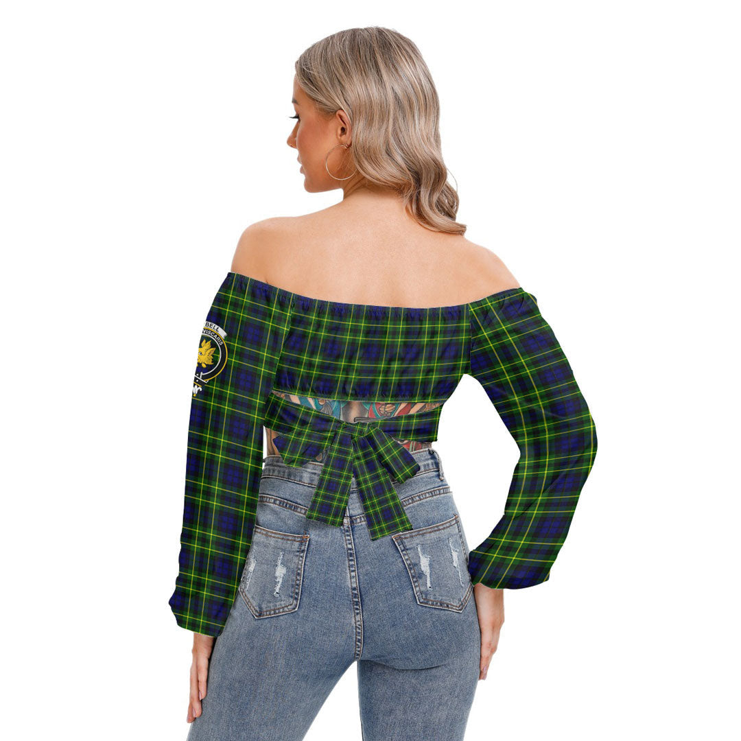 Campbell of Breadalbane Modern Tartan Crest Cropped Tube Top Long Sleeve