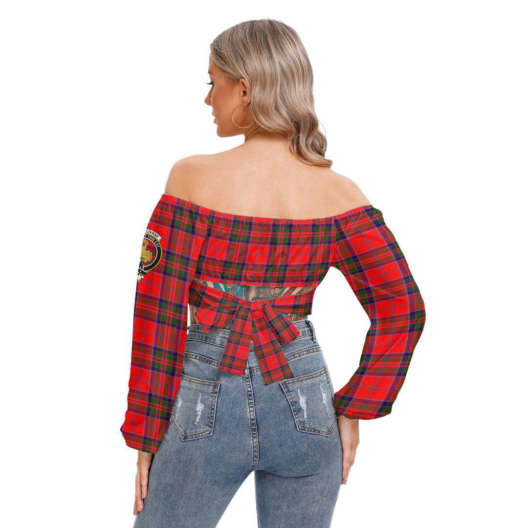 MacGillivray Modern Tartan Crest Cropped Tube Top Long Sleeve