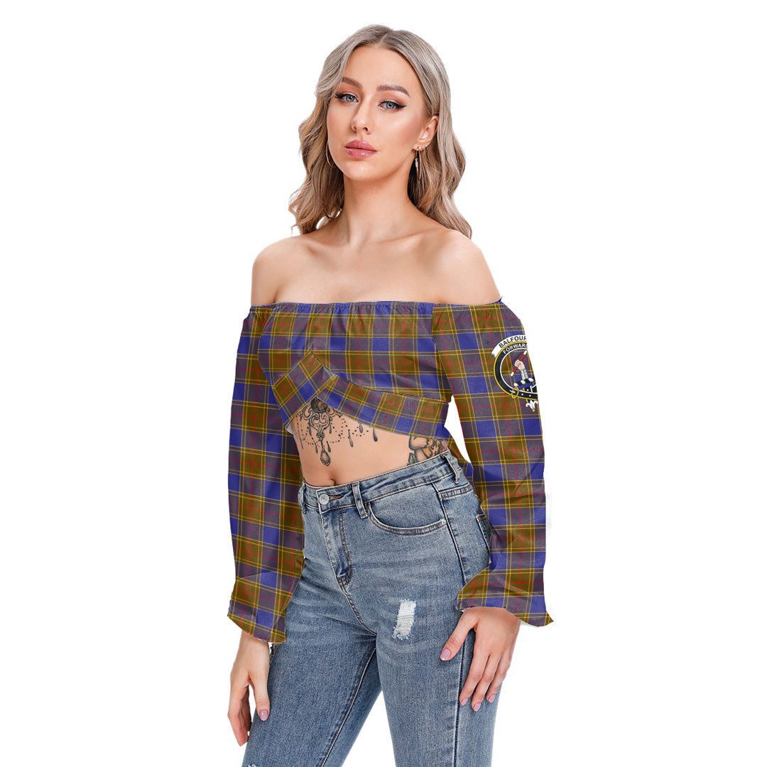 Balfour Modern Tartan Crest Cropped Tube Top Long Sleeve