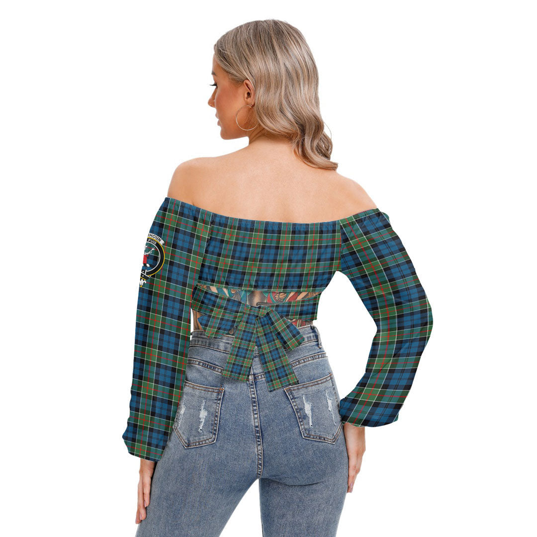 Colquhoun Ancient Tartan Crest Cropped Tube Top Long Sleeve