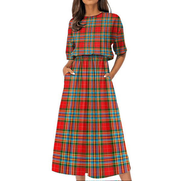 Chattan Tartan Plaid Women's Elastic Waist Dress