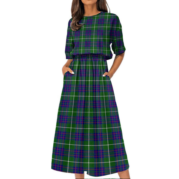 MacIntyre Hunting Modern Tartan Plaid Women's Elastic Waist Dress