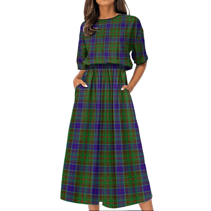 Adam Tartan Plaid Women's Elastic Waist Dress