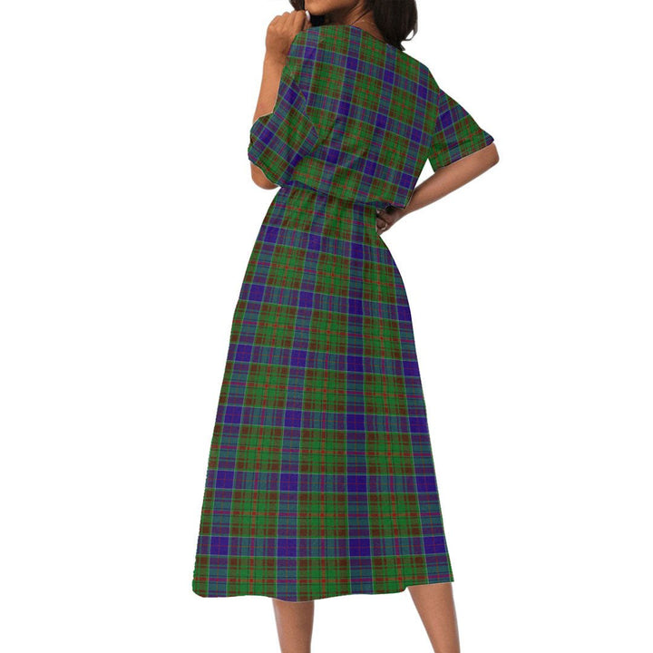 Adam Tartan Plaid Women's Elastic Waist Dress