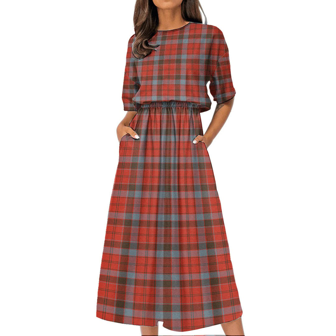 Robertson Weathered Tartan Plaid Women's Elastic Waist Dress