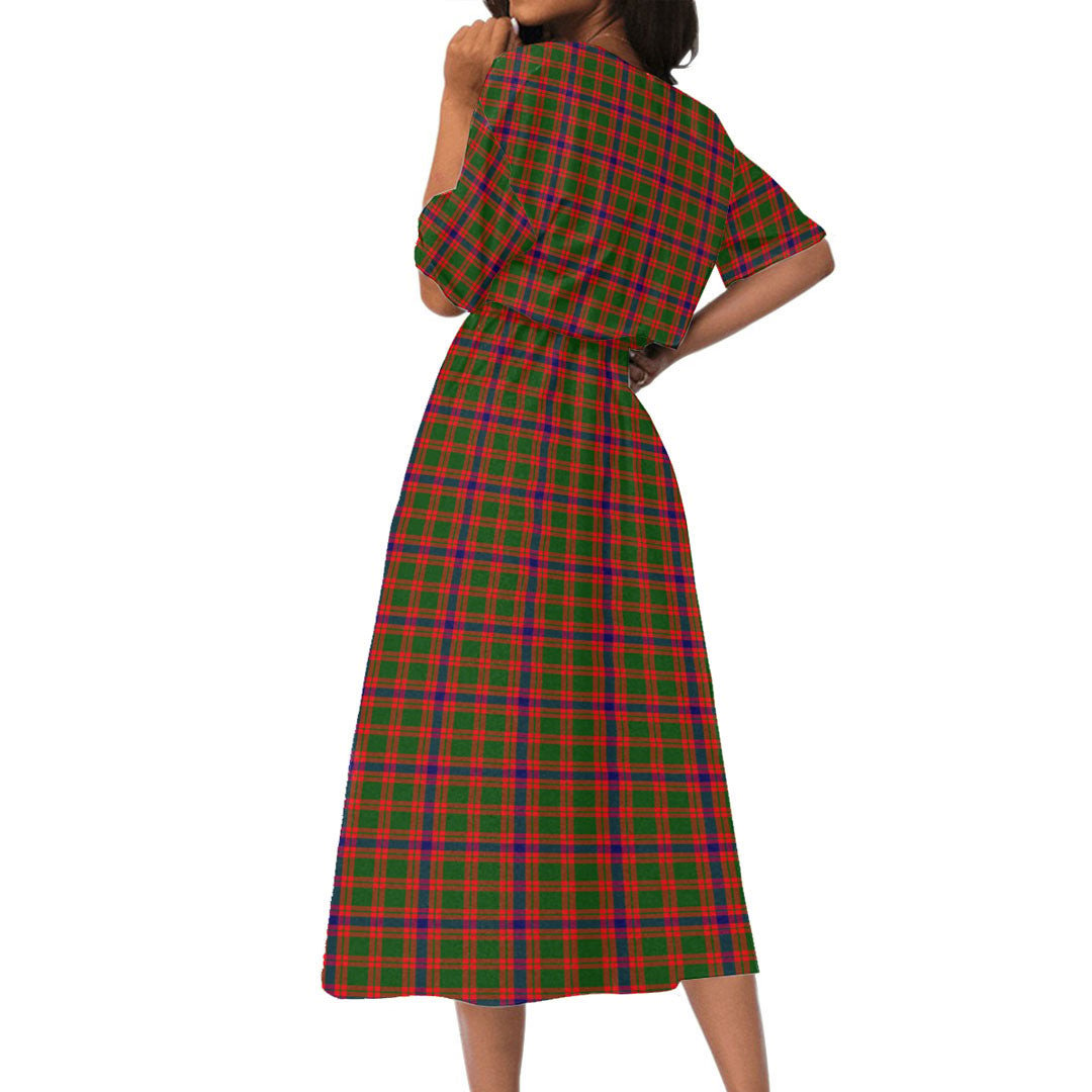 Skene Modern Tartan Plaid Women's Elastic Waist Dress