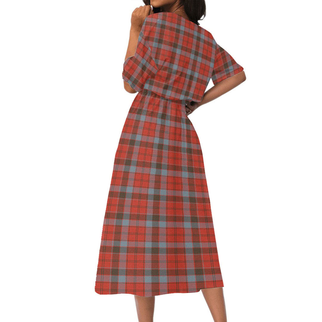 Robertson Weathered Tartan Plaid Women's Elastic Waist Dress