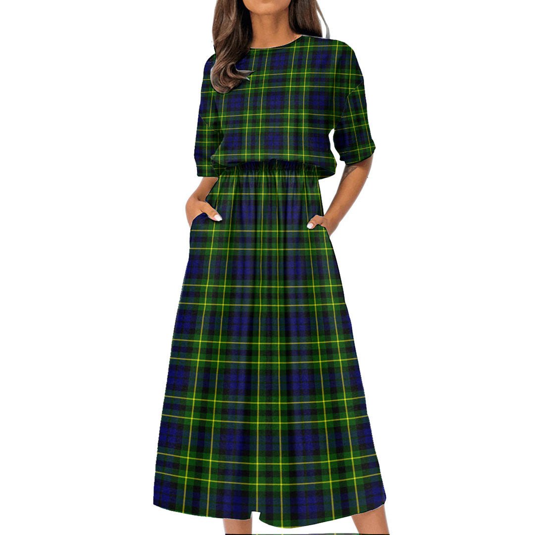 Campbell of Breadalbane Modern Tartan Plaid Women's Elastic Waist Dress