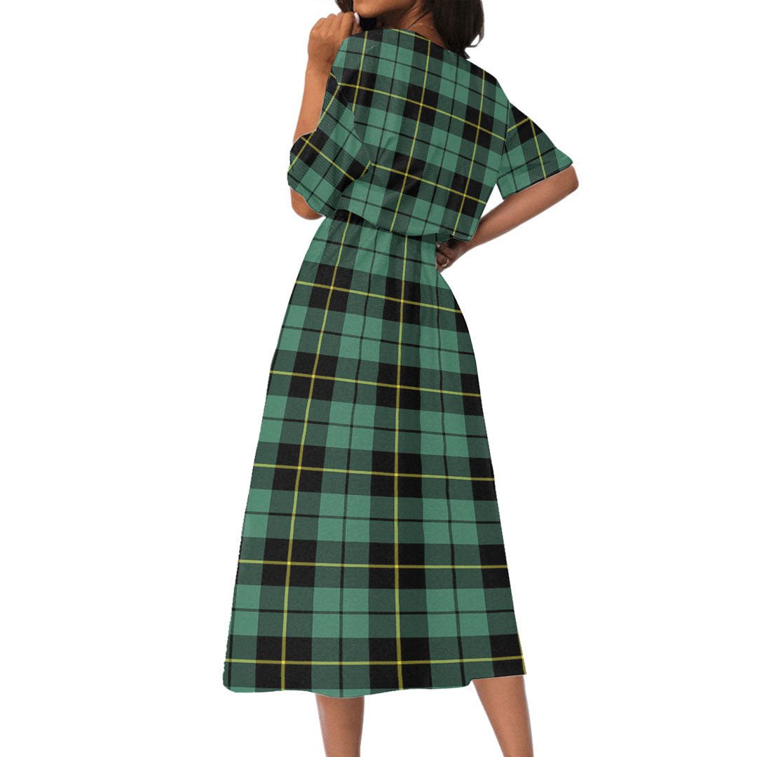 Wallace Hunting Ancient Tartan Plaid Women's Elastic Waist Dress