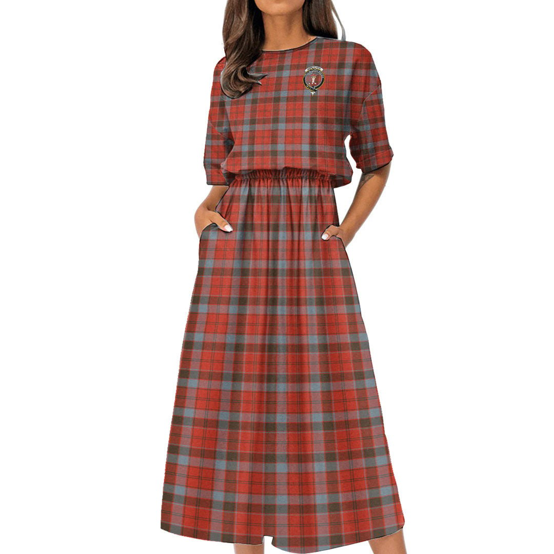 Robertson Weathered Tartan Crest Women's Elastic Waist Dress