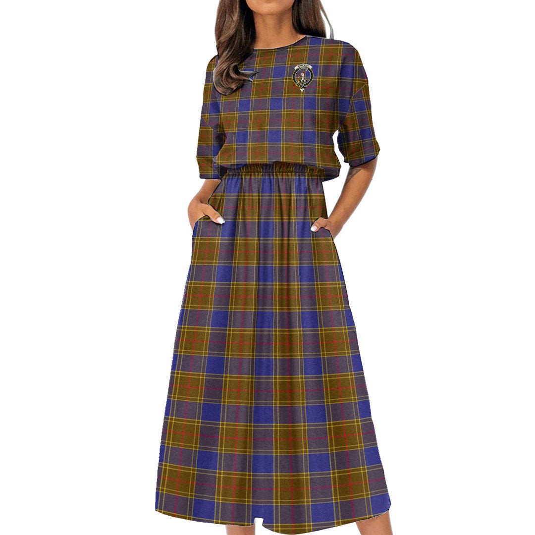 Balfour Modern Tartan Crest Women's Elastic Waist Dress