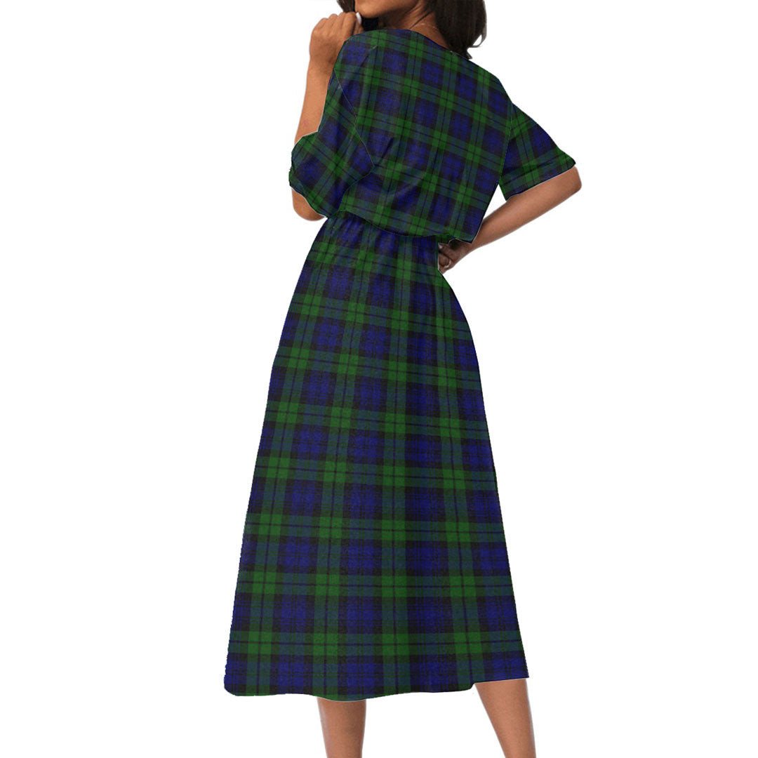 Campbell Modern Tartan Crest Women's Elastic Waist Dress