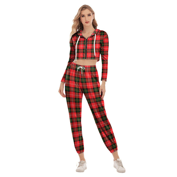 Nesbitt Modern Tartan Plaid Crop Hoodie Sports Sets