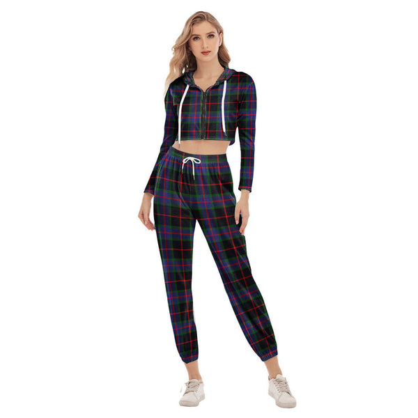 Nairn Tartan Plaid Crop Hoodie Sports Sets