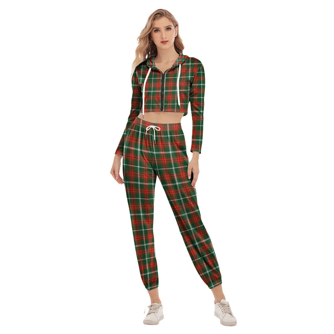 Princess Margaret Tartan Plaid Crop Hoodie Sports Sets