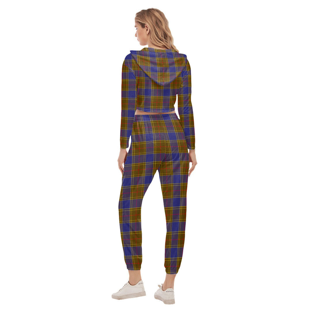 Balfour Modern Tartan Plaid Crop Hoodie Sports Sets