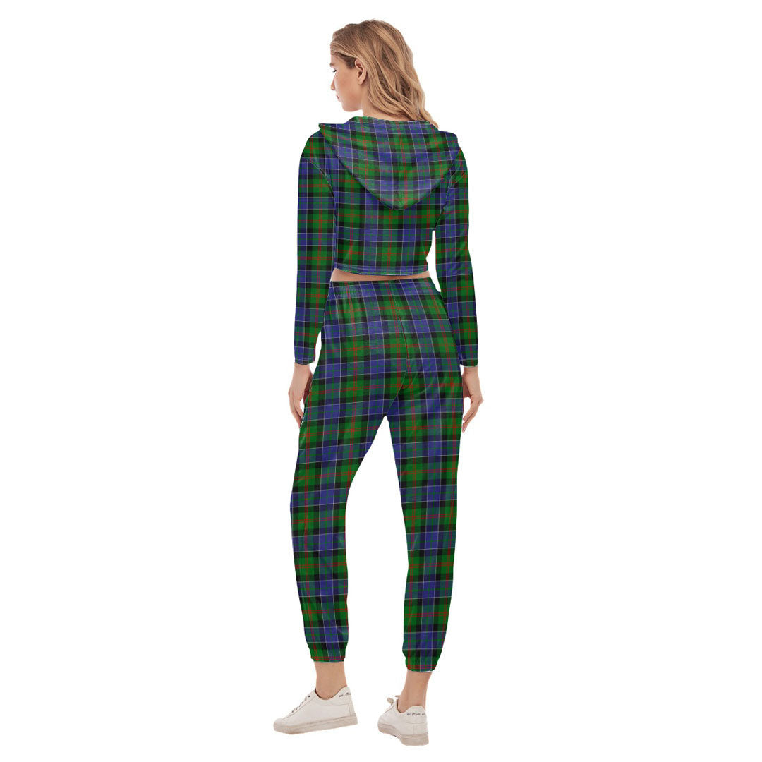 Paterson Tartan Plaid Crop Hoodie Sports Sets