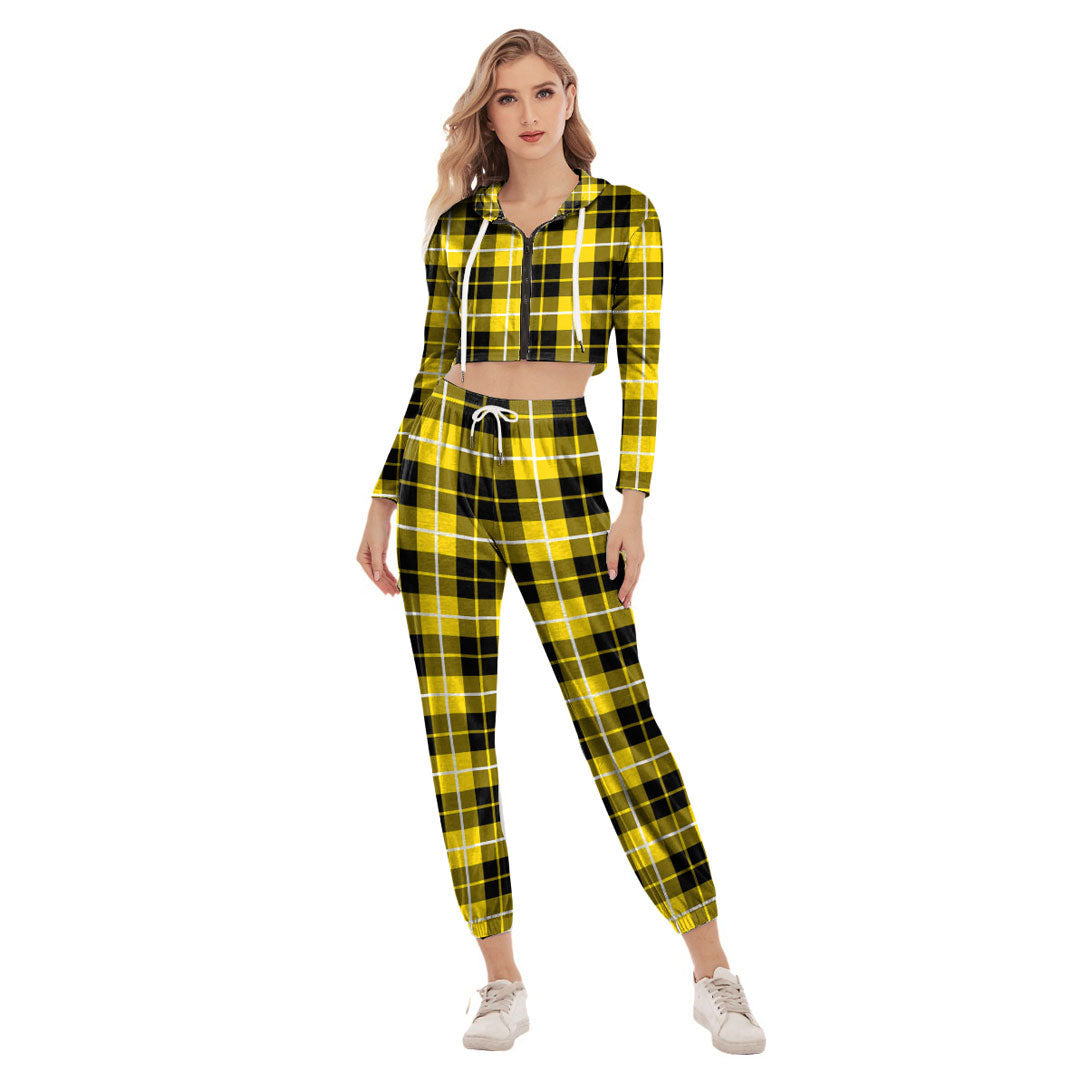 Barclay Dress Modern Tartan Plaid Crop Hoodie Sports Sets