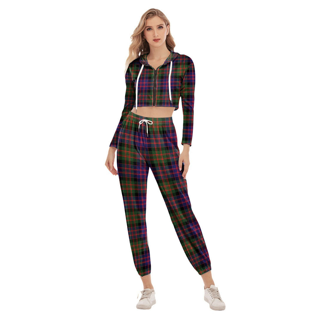 MacDonald Modern Tartan Plaid Crop Hoodie Sports Sets