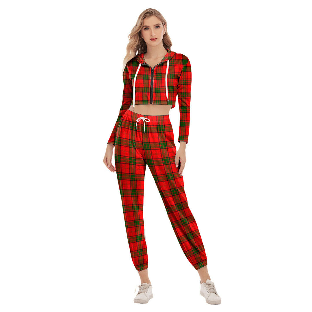 Adair Tartan Plaid Crop Hoodie Sports Sets