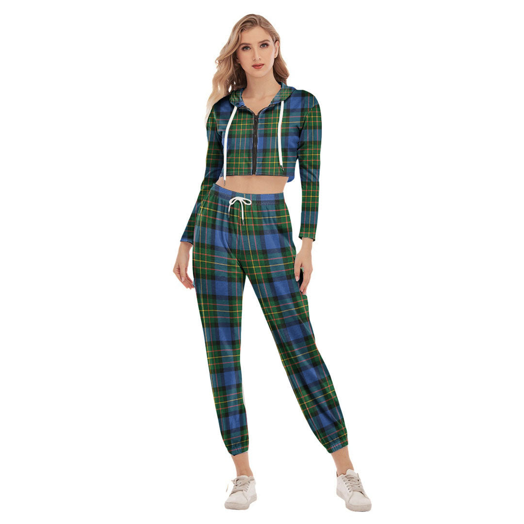 MacLaren Ancient Tartan Plaid Crop Hoodie Sports Sets