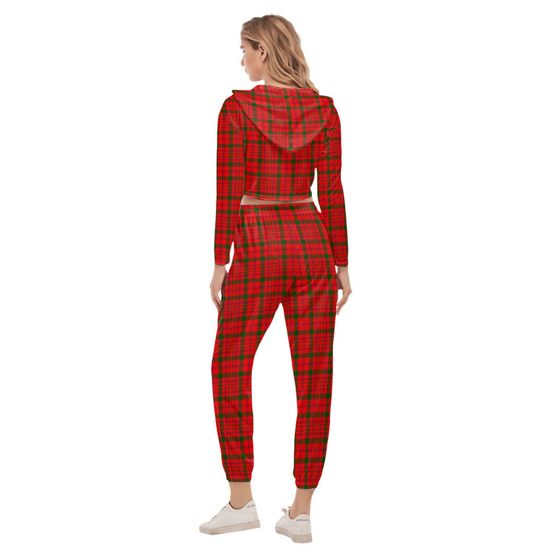 MacDonnell of Keppoch Modern Tartan Plaid Crop Hoodie Sports Sets