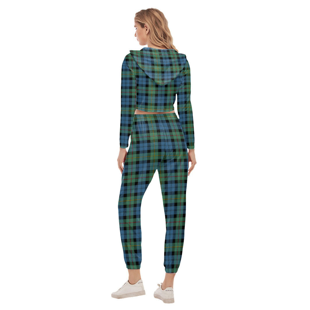 MacEwen Ancient Tartan Plaid Crop Hoodie Sports Sets