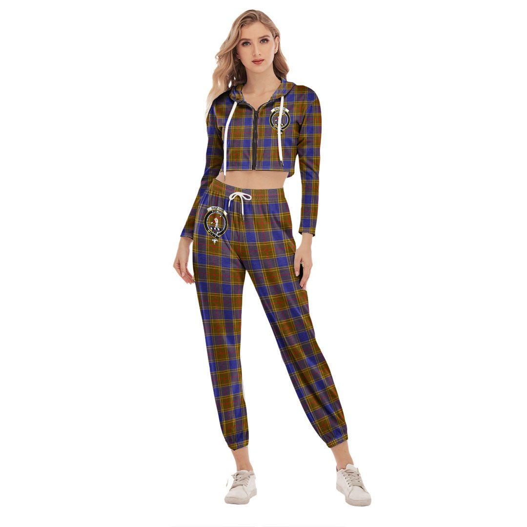 Balfour Modern Tartan Crest Crop Hoodie Sports Sets