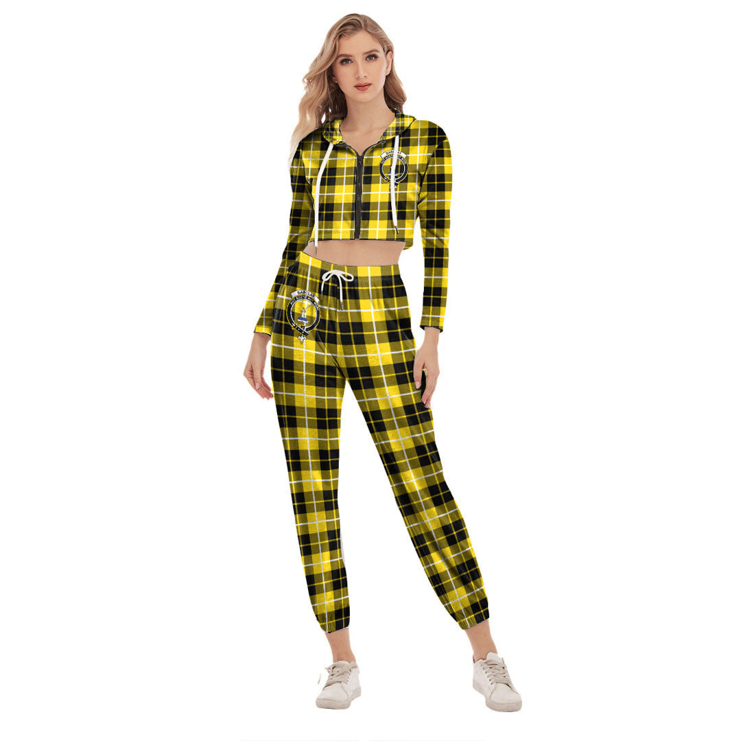 Barclay Dress Modern Tartan Crest Crop Hoodie Sports Sets