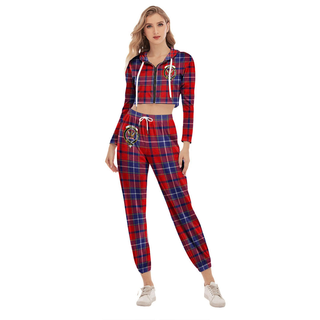 Wishart Dress Tartan Crest Crop Hoodie Sports Sets