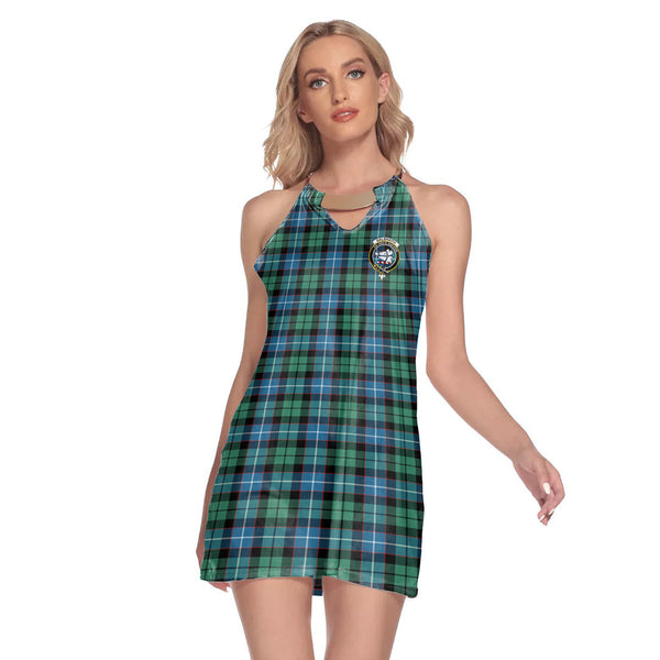 Galbraith Ancient Tartan Crest Round Neck Above Knee Dress