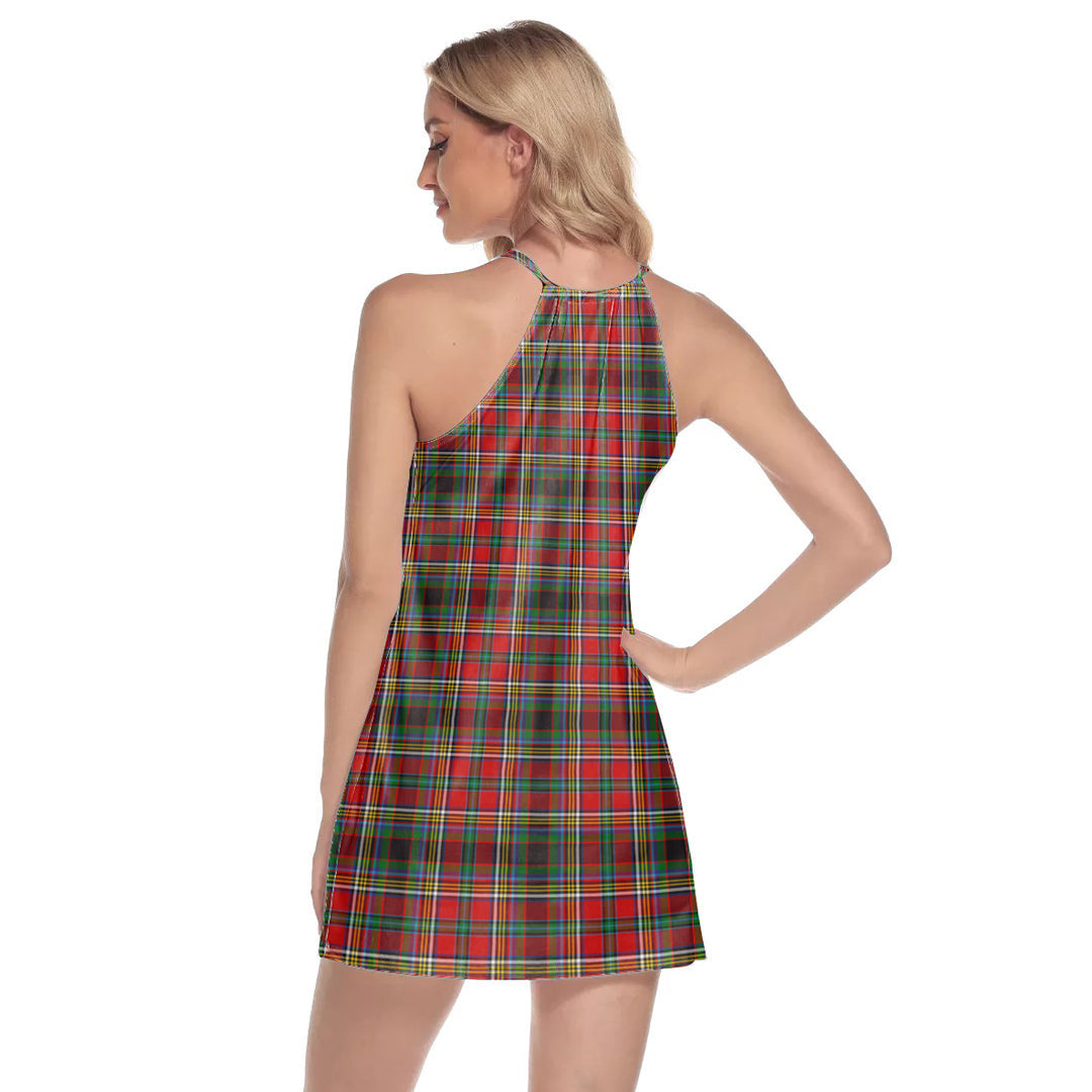 Anderson of Arbrake Tartan Crest Round Neck Above Knee Dress