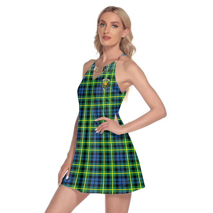 Campbell of Breadalbane Ancient Tartan Crest Round Neck Above Knee Dress