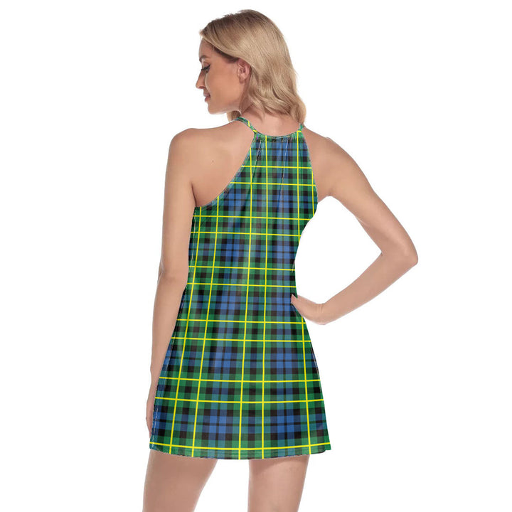 Campbell of Breadalbane Ancient Tartan Crest Round Neck Above Knee Dress