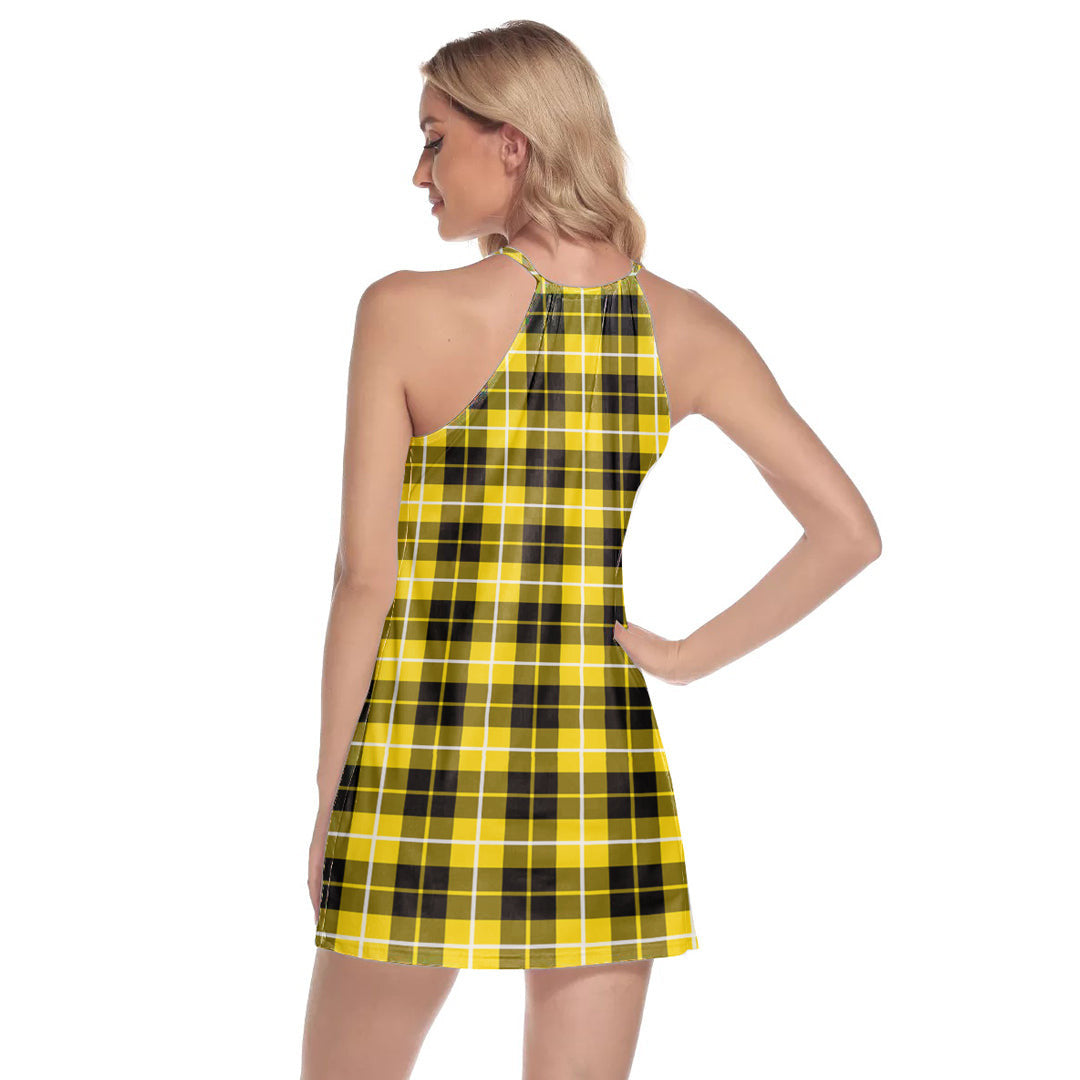 Barclay Dress Modern Tartan Crest Round Neck Above Knee Dress