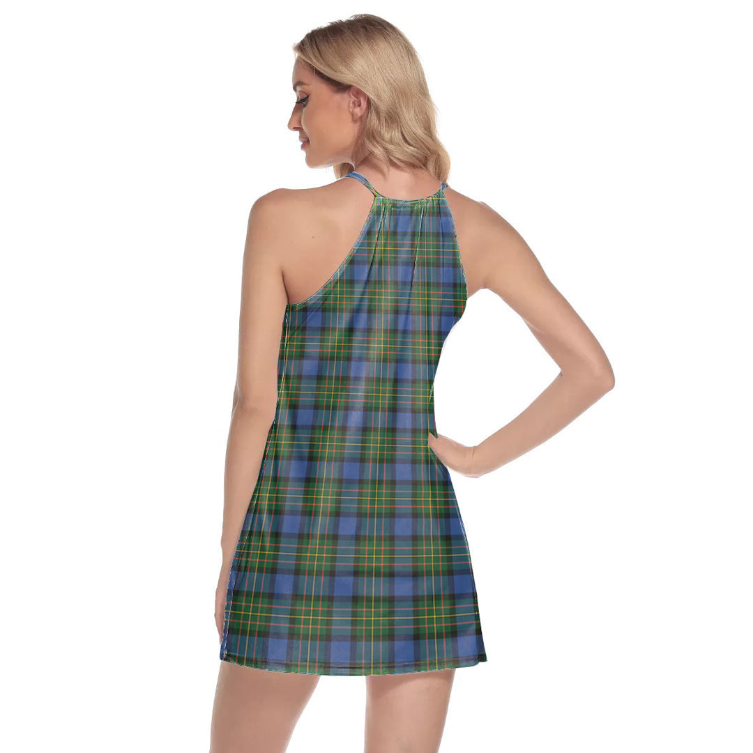 MacLaren Ancient Tartan Crest Round Neck Above Knee Dress